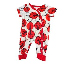 NWOT Lady Bug Button Up Onesie Size 1-3 Months